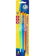 Zestaw pędzli nylonowych uchwyt silikon 3szt ASTRA