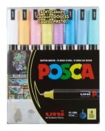 Markery pastelowe PC-1MR Soft 8 kolorów POSCA UNI
