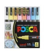 Markery pastelowe PC-3M Soft 8 kolorów POSCA UNI