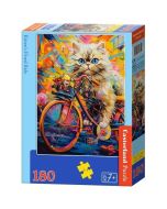 Puzzle 180 Kitten's Floral Ride CASTOR