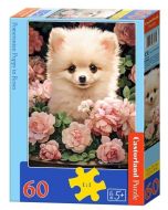 Puzzle 60 Pomeranian Puppy in Roses CASTOR