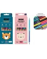 Kredki ołówkowe dwustr. z temp. BB Kids 24 kol mix