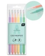 Cienkopisy pastelowe Academy 6 kolorów