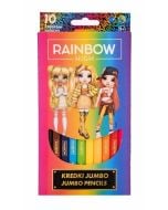 Kredki trójkątne Jumbo Rainbow High 10kol ASTRA