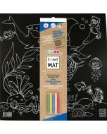 Mata czarna + kreda Ocean Funny Mat STRIGO