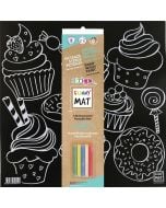 Mata czarna + kreda Ciastka Funny Mat STRIGO