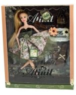 Lalka zielona sukienka w kwiaty