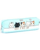 Piórnik tuba mała Kotki niebieski