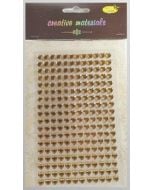 Stiker z kryształkami Serca cappucino 6mm 216szt