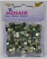 Mozaika kamyczki brokatowe 5x5mm zielony