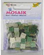 Mozaika kamyczki brokatowe 10x10mm zielony