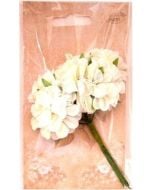 Kwiaty materiałowe kremowe 4cm 6szt