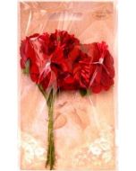 Kwiaty materiałowe czerwone 4cm 6szt