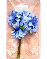 Kwiaty materiałowe niebieskie 4cm 6szt