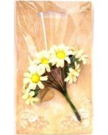 Margerytki materiałowe kremowe 2cm 12szt