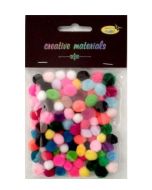 Pompony akrylowe miks kolorów 10mm 100szt