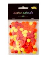 Pomopny akrylowe żółto-pomar-czerwona 10mm 100szt