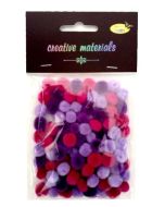 Pompony akrylowe fioletowa 10mm 100szt