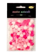 Pompony akrylowe różowa 10mm 100szt