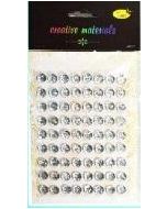 Stiker z kryształkami 10mm 72szt srebrny