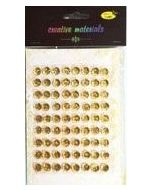 Stiker z kryształkami 10mm 72szt złoty