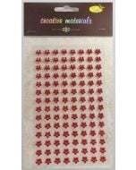 Stiker z kryształkami Kwiaty czerwone 8mm 112szt
