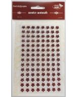Stiker z kryształkami Kwiaty bordowe 8mm 112szt