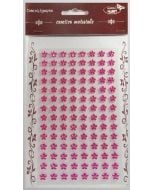 Stiker z kryształkami Kwiaty j.różowe 8mm 112szt