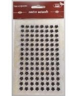 Stiker z kryształkami Kwiaty czarne 8mm 112szt
