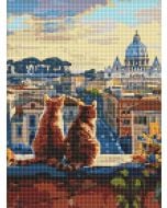 Diamentowa mozaika - Koty w Rzymie 30x40cm