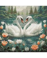 Diamentowa mozaika - Wierność łabędzia 40x40cm