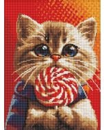 Diamentowa mozaika - Kot z cukierkami 30x40cm