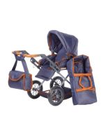 Wóżek dla lalek jeansowy