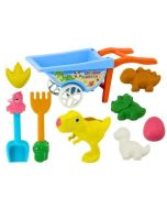 Zestaw zabawek do piasku z taczką dinozaury