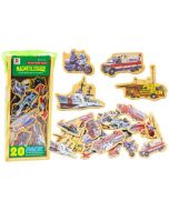 Magnesy drewniane Pojazdy 20szt