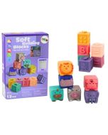 Klocki miękkie zwierzęta litery kolorowe 12szt