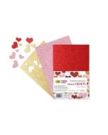 Naklejki Serca brokatowe A5 3szt mix HAPPY COLOR