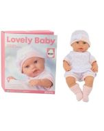 Lalka bobas w białej piżamce