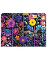 Puzzle 500 Kwiaty i motyl G3