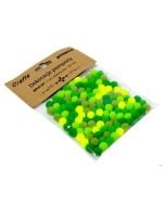 Dekoracje pompony 1cm mix zielony 120szt