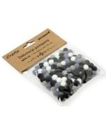 Dekoracje pompony 1cm mix czarny 120szt