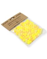Dekoracje pompony 1cm mix żółty 120szt