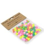 Dekoracje pompony 1cm fluo mix kolorów 120szt