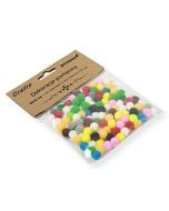 Dekoracje pompony 1cm mix kolorów 120szt