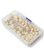 Zestaw koralików drewnianych 150 elementów