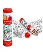 Kredki Swisscolor w tubie z kolorowanką 18 kolorów