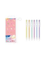 Długopisy żelowe 0.5mm 6szt mix kolorów DELI