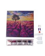 Obraz na płótnie 30x30cm z mozaiką Lawendowe pole