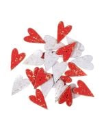 Guziki drewniane serca 2x3,2cm 24szt MIX