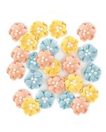 Kwiaty papierowe pastel 4cm 24szt